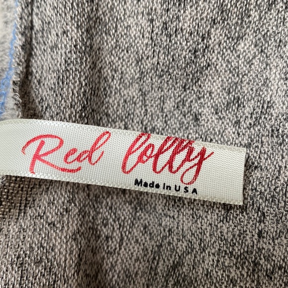 Red Lolly Open Cardigan ๐ Gray Pink & Blue - Picture 11 of 12